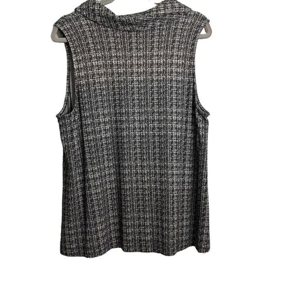 J. Jill sophisticated gray tweed look soft face framing collar sleeveless XL - Picture 4 of 9